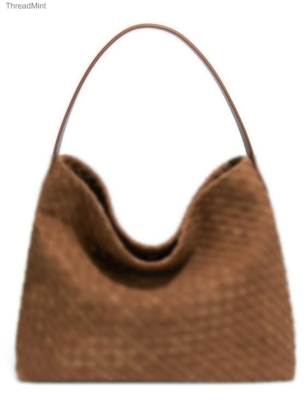 Woven Faux Suede Hobo Bag Shoulder Tote Satchel Work Travel Handbag